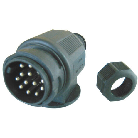 Maxter – Prise mâle 13 broches étanche – PVC – Tension 12V – Connexion vis – Corps monobloc pour attelage sécurisé (1/3)
