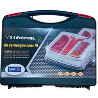 Kit de signalisation LED sans fil – 4 fonctions : clignotants, stop, position, éclairage plaque – Autonomie 10h, IP65, portée 30m – Maitre Equipement