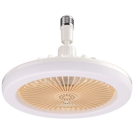 Ventilateur de plafond avec lumières et télécommande  Ventilateur de Plafond LED E27 A Variable  Ventilateurs de plafond silencieux 30W avec ventilateur mural intégré pour minuterie pour pièce,