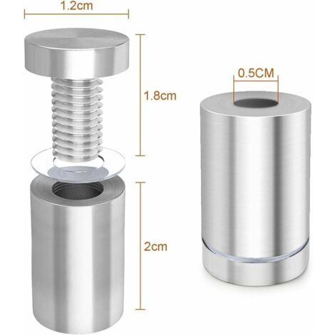 Catalogo De Tornillos Sumnacon 24 Tornillos De Separación De Acero Inoxidable De 12 X 1 Pulgada Clavos De Soporte Para Montaje En La Pared Para Marcos De Fotos Acrilicos Tornillos Hexagonales Catalogo