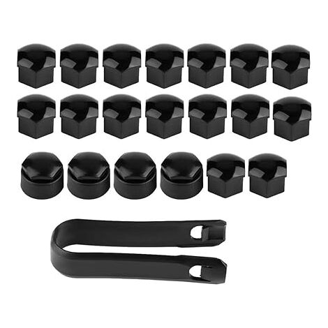 Tapas Para Tuercas De Rueda De Coche - 20 Unidades Negras De 19 Mm, Antipolvo Y Decorativas