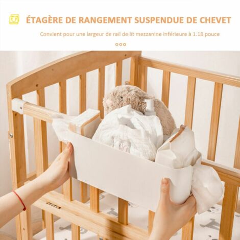 Organizador De Cama Colgante Con Ganchos - Cesta De Almacenamiento Para Libros, Teléfono, Juguetes, Ideal Para Dormitorio, 33.2x11.3x12 Cm