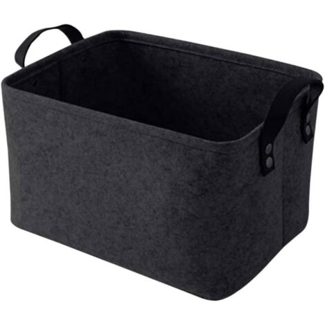 2 Cestas De Fieltro XXL Plegables - 40x20x26 Cm, Color Gris Y Verde, Para Almacenamiento, Compras O Playa