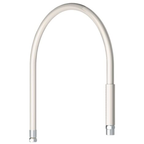 Delabie – Flexible sanitaire 0,95 m qualité alimentaire – Filetage femelle 1/2' – Pression 10 bars – Température 70 °C – Écrou tournant anti-torsion - blanc-433095