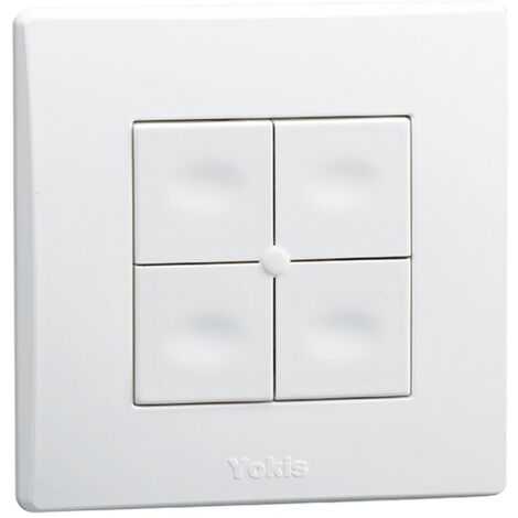 Yokis – Télécommande murale 4 touches – Émetteur pour motorisations – Portée 250m – Autonomie 7 ans – Indice IP54 – TLM4T45P