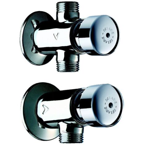 Robinet d urinoir temporisé TEMPOSTOP mural équerre MM 1 2 DELABIE 778000