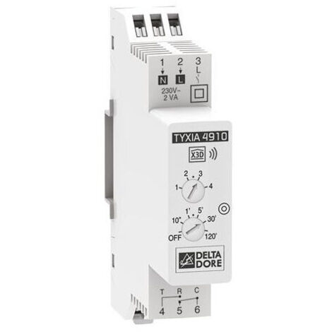 Delta Dore – Récepteur modulaire radio 1 voie ON/OFF – Minuterie programmable – Tension 230V – Intensité 10A – Pour éclairage intérieur et extérieur