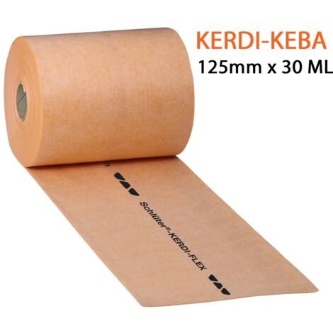 Schlüter-Systems Kg Deutschland – Bande d'étanchéité KERDI-KEBA 30 mètres – Largeur 125 mm – Polyéthylène pour jonctions sol/mur – Compatible DITRA et KERDI
