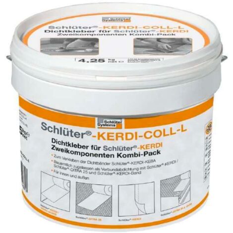 Schluter – Colle d'étanchéité bi-composant 4,25 Kg – Dispersion acrylique sans solvant – Poudre réactive à base de ciment – Pour zones humides
