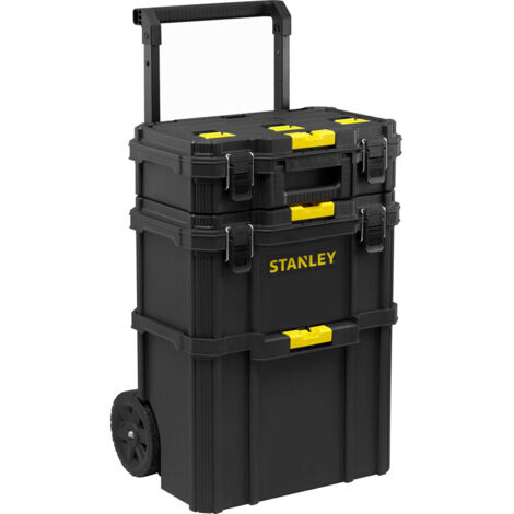Stanley – Servante d'atelier roulante STST833191 – 3 modules – Capacité 80L – Charge maximale 45kg – Dimensions 50x40x74cm – Poignée télescopique - V937643