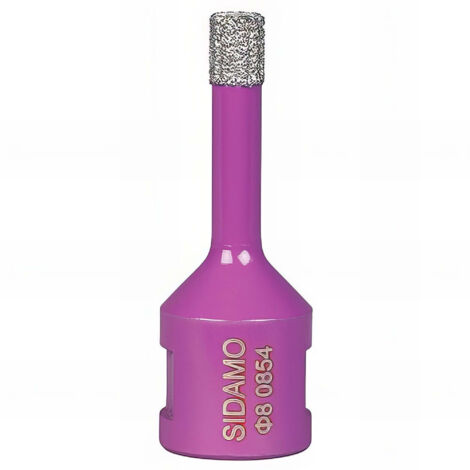 Sidamo – Trépan diamant à sec M14 – D. 8 mm – Longueur utile 35 mm – Pour céramique, grès et granit – Perçage à sec pour finition parfaite
