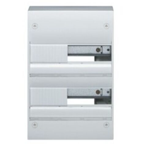 Hager – Coffret électrique nu 2 rangées 13 modules – Rail DIN déclipsable – Borniers Phase et Neutre – GD213A