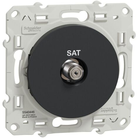Odace, prise SAT Anthracite, à vis (S540446)