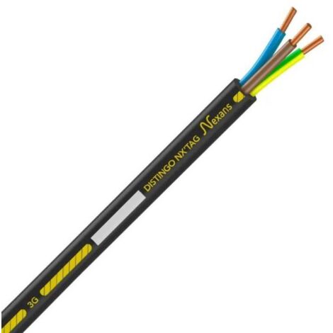 Nexans – Câble électrique rigide R2V 3G2,5 cuivre – Couronne 50m – Pour installations électriques fiables et durables