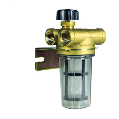 Watts – Filtre chauffage central bitube 3/8" F – Débit 400 L/h – Éléments filtrants 330 μ – Installation à 2 tuyaux – Clapet anti-retour