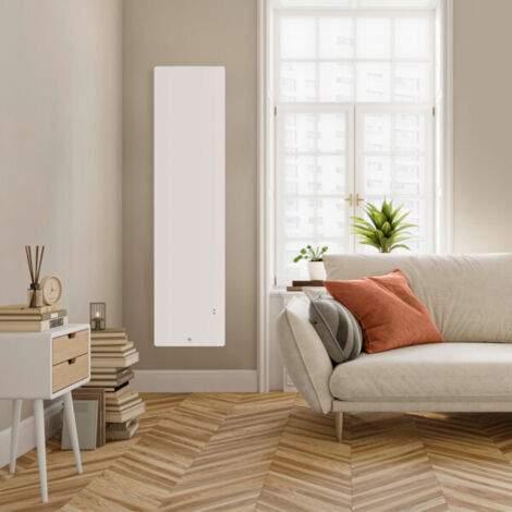 Thermor – Radiateur à inertie électrique 1500W vertical blanc granit – Façade chauffante ultra réactive – Connecté Cozytouch – 429354
