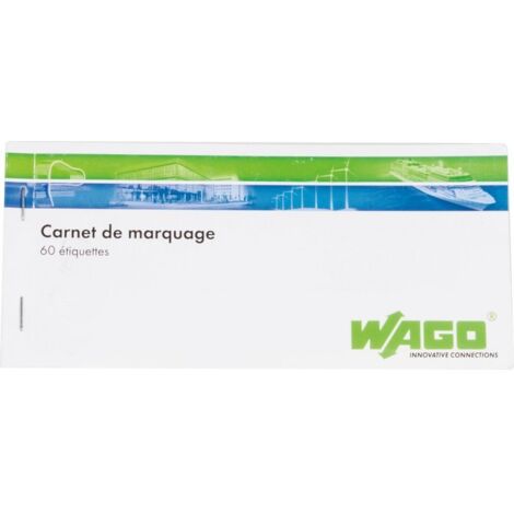 Wago – Carnet de marquage de câble – 60 étiquettes auto-protégées – Protection par recouvrement pour durabilité – Usage professionnel
