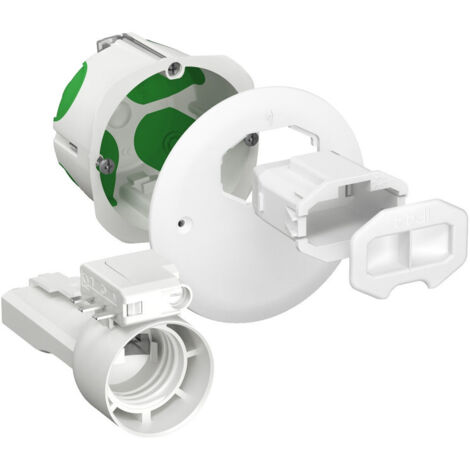 Schneider Electric – Boîte d'encastrement mural étanche à l'air – Couvercle non affleurant – 4 entrées multidiamètres – Compatible cloisons sèches et bois