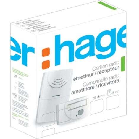 Hager   53620   Pack carillon radio à piles 3 mElodies (BP sonnette  plus  rEcepteur  plus  alimentations)