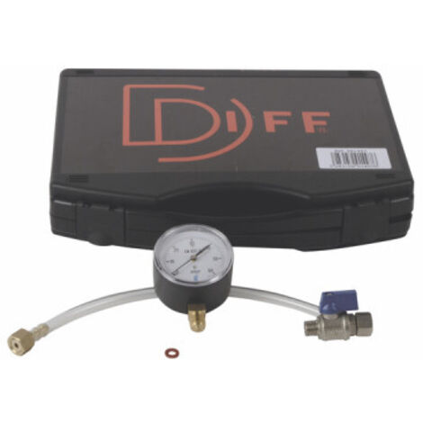 Mallette de pression gaz 60mb – Manomètre 0 à 60 mb – Filetage M1/4' – Raccord à tétine F1/4' – Tube cristal 8x11x300mm