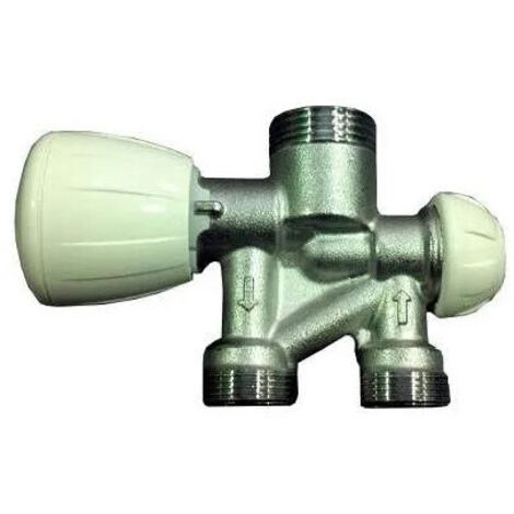 Giacomini – Robinet radiateur monotube à plongeur vertical – Filetage 16mm – Entraxe 3,5cm – Longueur sonde 7cm (non fournie)