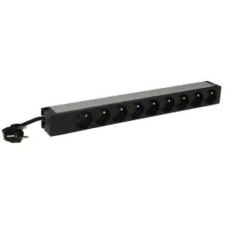 PDU avec voyant de présence tension 19pouces 1U LCS avec 9 prises 2P+T et cordon d'alimentation 3m avec fiche 2P+T 16A (646820) (1/3)