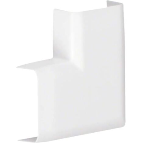 Hager – Angle plat pour moulure 12x30mm blanc – Accessoire pour goulotte électrique – Plastique sans halogène – Type de fixation encliquetable – ATA123059016