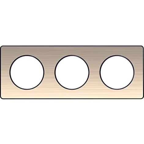 Odace Touch, plaque Bronze brossé liseré Anthracite 3 postes horiz./vert. 71mm (S540806L)