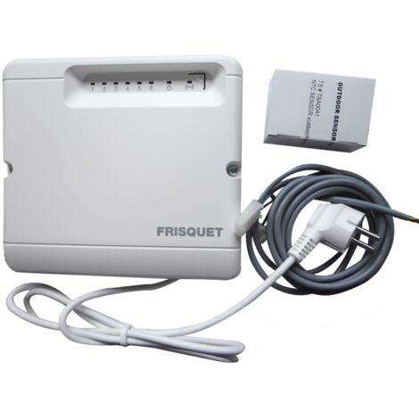 Frisquet – Sonde extérieure radio VISIO – Indice de protection IPX4 – Câble de sécurité inclus – Pour régulation température extérieure - F3aa41227