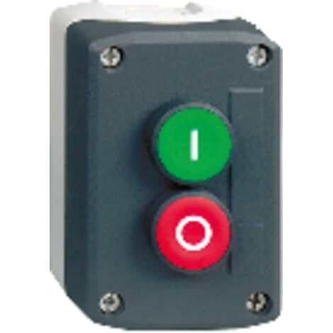 boite à bouton - harmony xal - 2 bouton poussoir - vert et rouge - schneider electric xald213