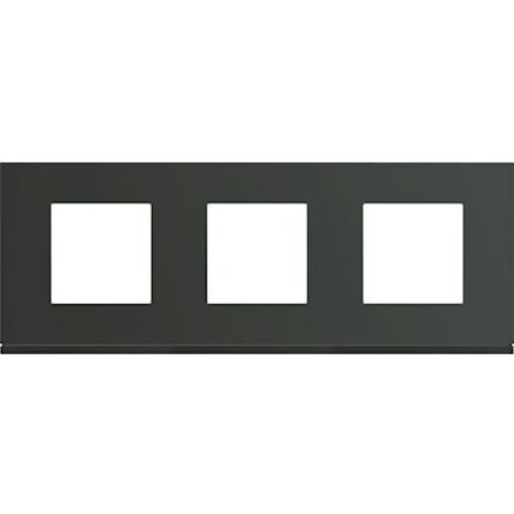 plaque - 3 postes - horizontale - 71 mm - anthracite - hager gallery wxp1013