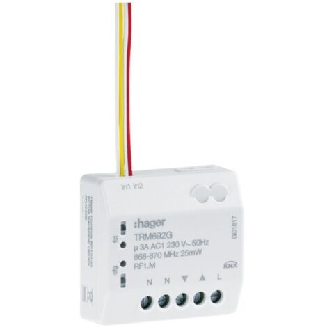 Hager – Lampe clignotante 1 sortie VR 2E KNX radio – Indice de protection IP20 – Pour installations électriques modernes – Affichage LED (1/4)