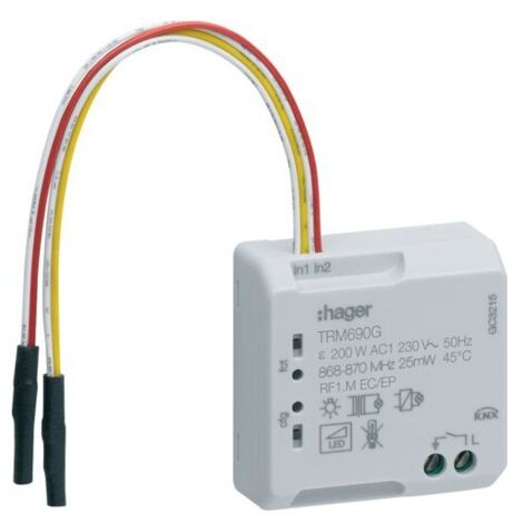 Hager – Contacteur à clé 2 entrées 1 sortie – 2 fils – Système KNX – Affichage LED – Installation encastrée pour contrôle éclairage (1/4)