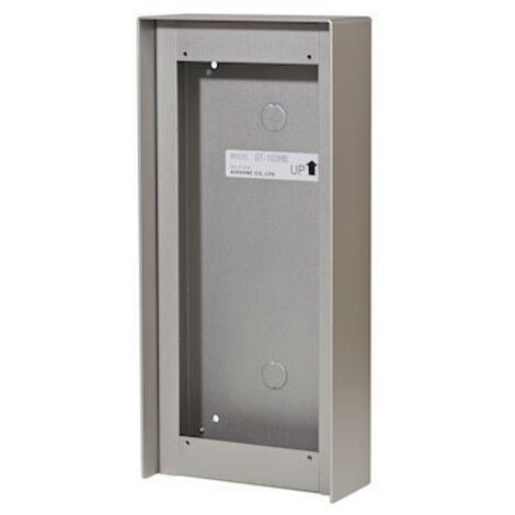 Aiphone – Cadre saillie aluminium anodisé 3 modules avec visière anti-pluie – Protection intempéries – GT103HB