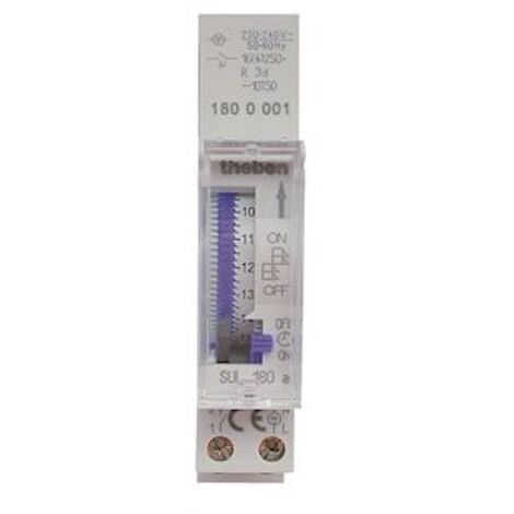 Theben – Horloge journalière programmable 1 contact NO – 96 segments – Réserve de marche 3 jours – Alimentation 230V – Capacité 16A (1/4)