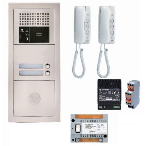 Aiphone – Pack audio 2 postes encastré – Module vigik centrale – Alimentation 12V – Pour habitations individuelles – GTBA2E