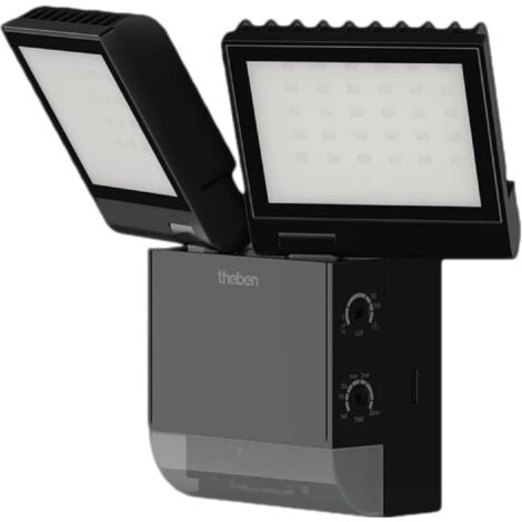 Theben – Projecteur à détecteur de mouvement 1020803 – LED noir 17W – Couleur lumière 4000K – Angle détection 180° – Portée 10m – IP55
