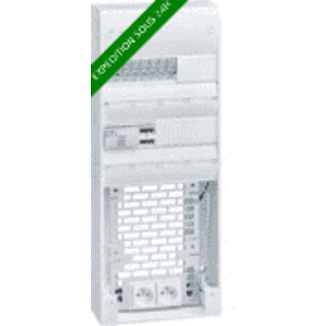 Hager – Coffret VDI 2 rangées 26 modules – 8 connecteurs RJ45 Catégorie 6a STP – 4 cordons S/FTP 10Gbits/s – 2 prises de courant fort