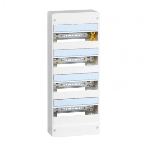 Legrand – Coffret électrique Drivia 52 modules 4 rangées IP30 IK05 – Installation en saillie – Blanc RAL 9003 – Accessoires inclus