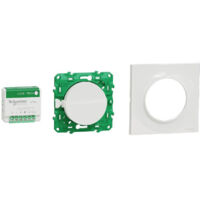 Schneider Electric – Interrupteur effleurement sans fil – Kit actionneur Bluetooth unipolaire 1 voie – Montage encastré – Plaque finition Odace Styl blanc
