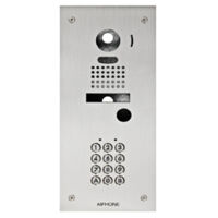 Aiphone – Platine inox 2mm encastrée avec clavier 100 codes – Adaptation pour kits vidéo JKS1ADF, JKS1AEDF et JKDVF – Protection et fixation interphone