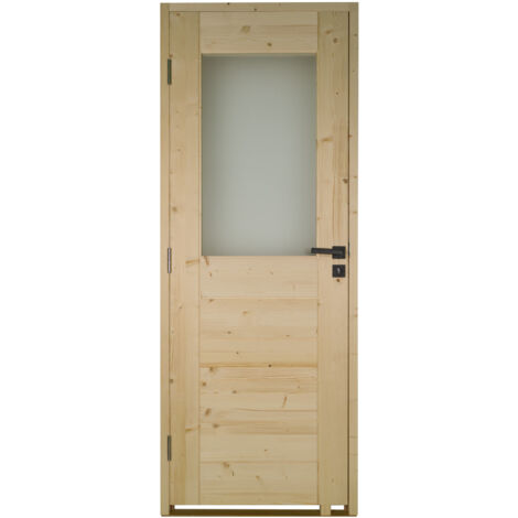Bloc Porte bois épicéa HORIZON 1 vitrage 830 droit