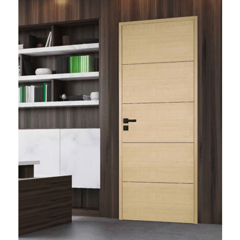 Bloc porte isoplane 830 gauche plaqué frêne blanc européen – Design géométrique unique – Pour espaces modernes et contemporains - ANTLIA3