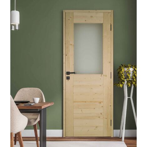 Bloc Porte bois épicéa HORIZON 1 vitrage 730 gauche