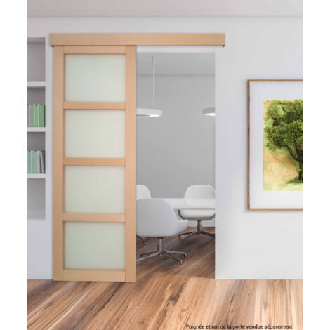 Porte seule NOVA2 bois hêtre 4 Vitrages  2040 x 930