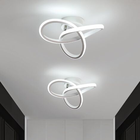 GOECO 2 pezzi Plafoniera LED 22W Design moderno Bianco Freddo 6000K Lampada a Soffitto Per Cucina Sala da pranzo Camera da letto Corridoio Ingresso Balcone Bianco