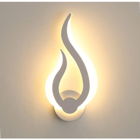 GOECO Applique da Parete Interno, Applique Moderna a LED, 10W, Bianco Caldo 3000K, Forma di Fiamma, Altezza 31cm, Acrilico, Lampada da Parete, per Soggiorno Corridoio Camera da Letto, 220V IP20 (1/5)