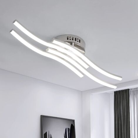 GOECO Plafoniera LED Design moderno Bianco Freddo 6000K Forma d'onda Lampada a Soffitto Per soggiorno, camera da letto, sala da pranzo, ufficio