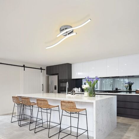 GOECO Plafoniera LED, Lampadario a Sospensione a Forma di Onda, LED Integrati 12W 1100 Lumen, Lampadario Moderno per Soggiorno o Cucina, IP20 Luce Bianca Neutra 4000K