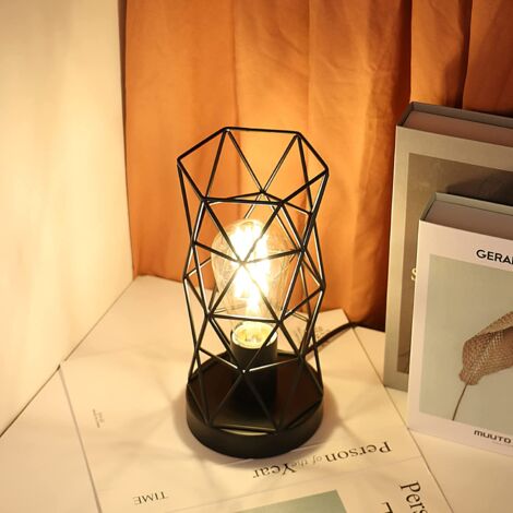 GOECO Lampada da Tavolo, Lampada da Comodino Vintage, Lampada da Scrivania per Regalo Festa Camera Giardino Interno, cona e Interruttore, Lampadina E27 Non Inclusa